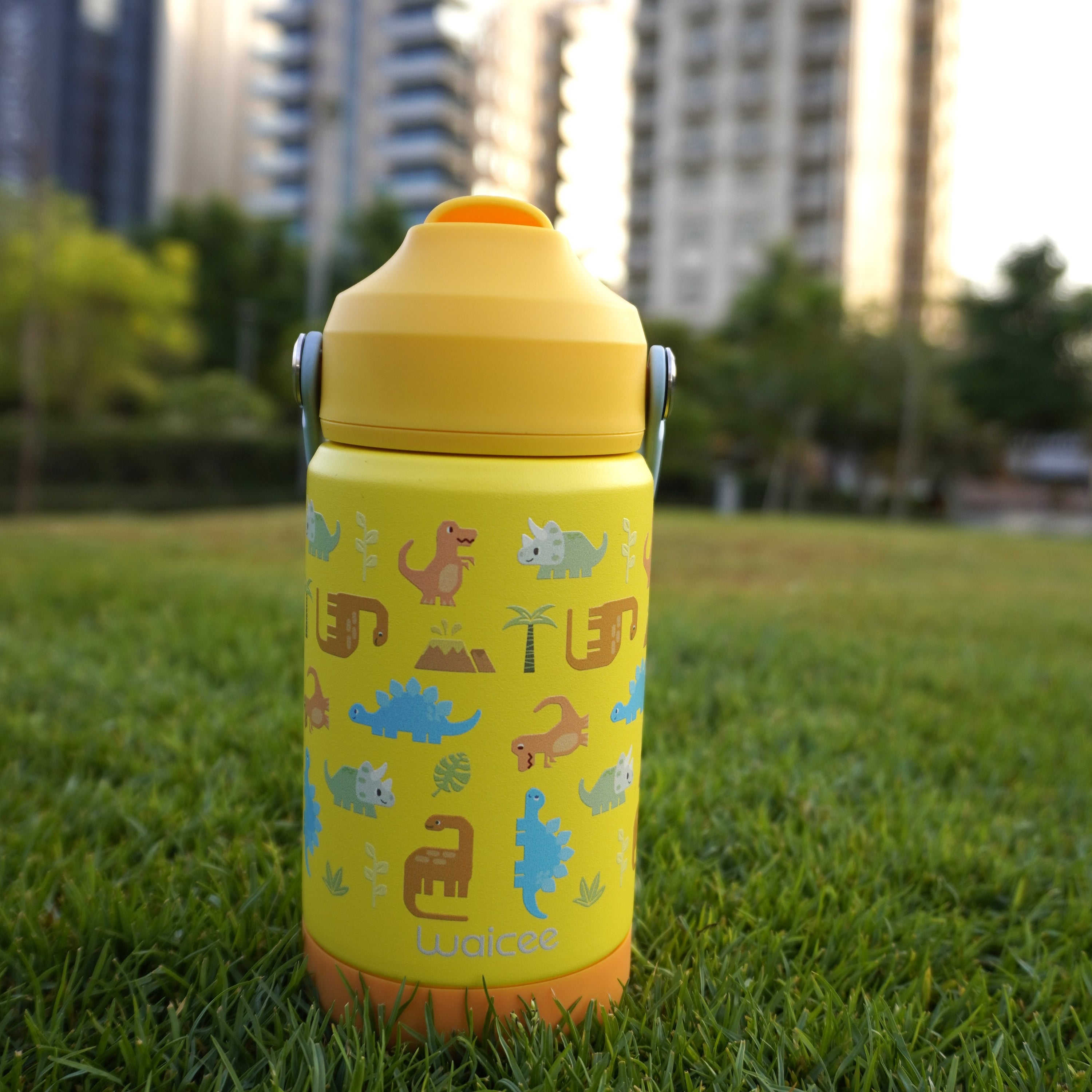 Beige Dinosaur 2.0 Bottle with Handle - 12oz / 350ml
