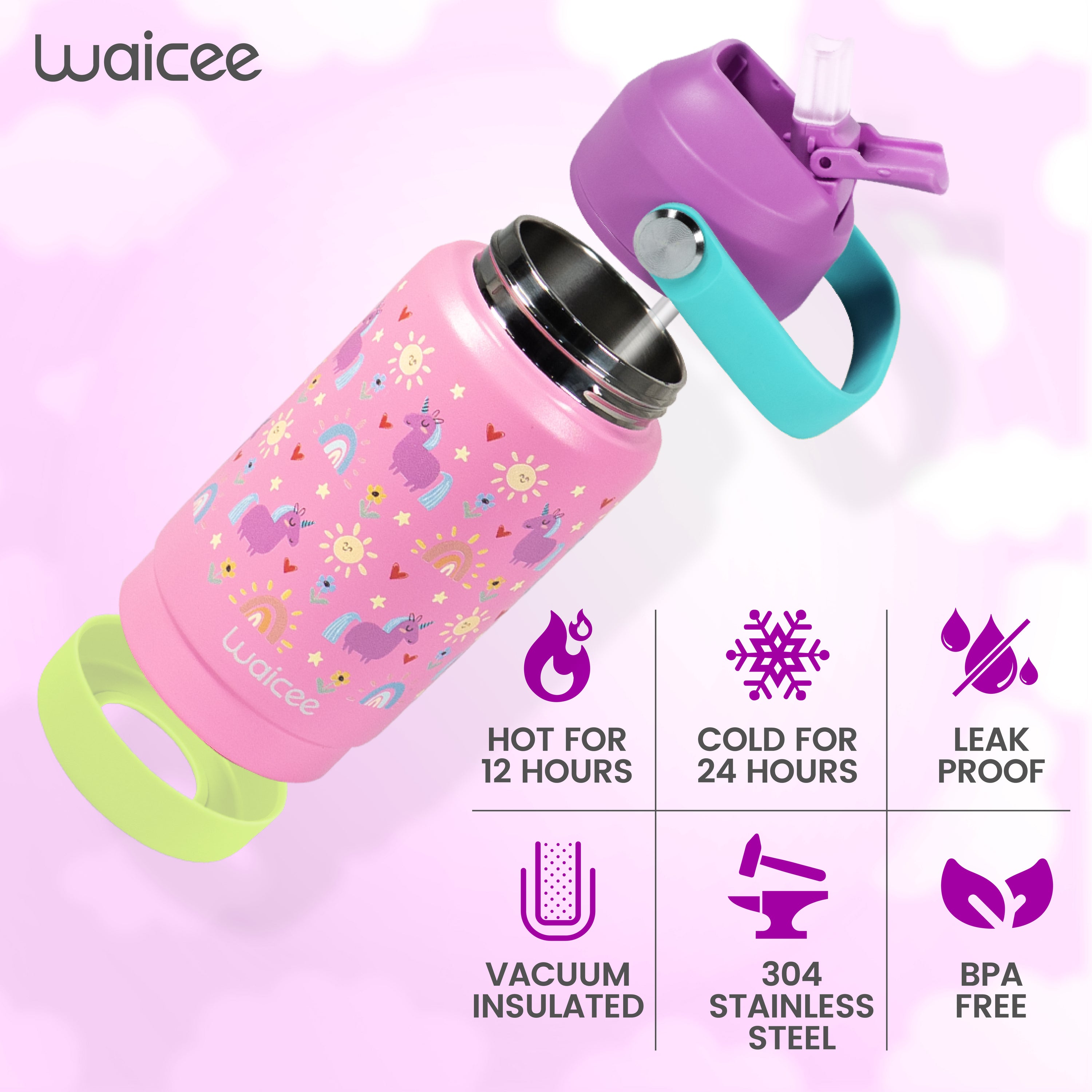 Pink Unicorn 2.0 Bottle with Handle - 12oz / 350ml